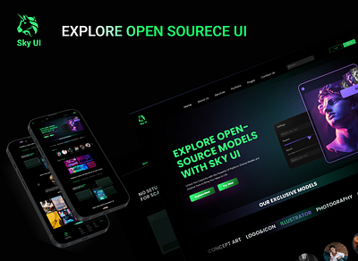 EXPLORE OPEN SOURECE UI WEBSITE RE-DESIGN graphic design landing page marketing agency ui uiux user experience user interface design web design website design