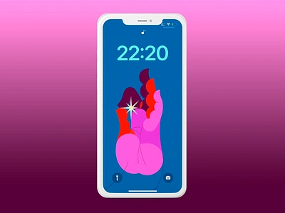 Wallpaper beauty blue bright character colorful colors design fingers homepage illustration ios lock lock design lock page mobile pink hand.ios shining ui unlock wallpaper