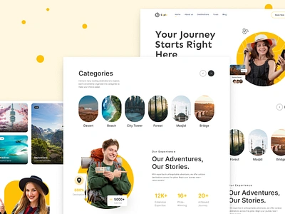 Landing page design adobexd creativeuxdesign design exploretheworld figma graphic design interactiveui travel travelbookingui travelinterface ui ui design uiux ux uxfortravel vacationdesign website