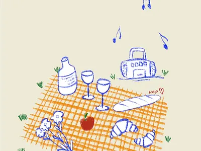 Picnic joy animation design illustration joy life motion motion graphics music pastel picnic procreate