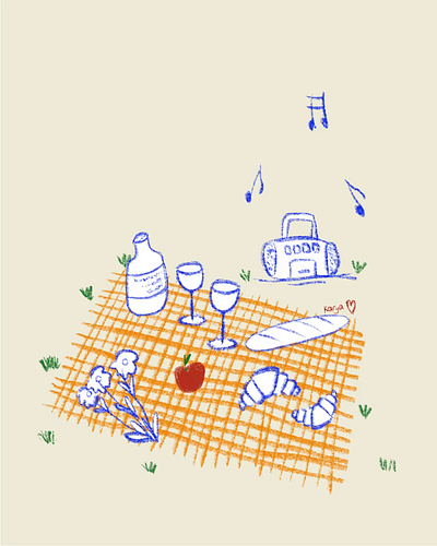 Picnic joy animation design illustration joy life motion motion graphics music pastel picnic procreate