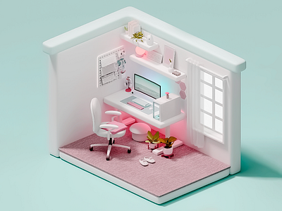 Pink Productivity-3D workspace visual 3d 3d abstract art 3d art 3d art work 3d design 3d desk accessories 3d home office setup 3d modern office decor 3d office furniture render 3d personalized workspace 3d workspace design cozy study room render creative architecture detailed desk view home office details in 3d micro living modern workspace visualization productive workspace 3d sleek office visualization study room 3d interior design