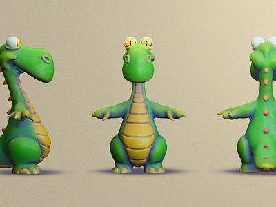 Dino 3d blender character design design game art illustration popular trend trendy zbrush