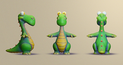 Dino 3d blender character design design game art illustration popular trend trendy zbrush