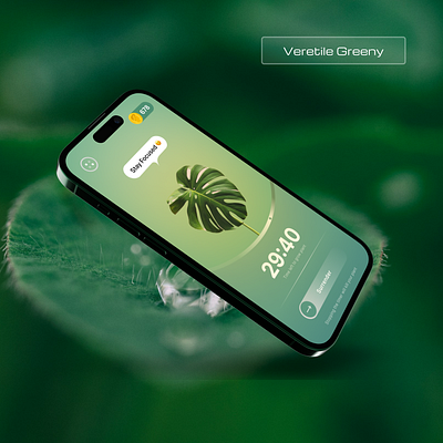 "Embracing Nature: A Fresh Green Leaf Mobile UI Design" 🌿📱 3d graphic design ui