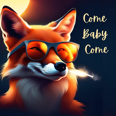 Chill Fox – A Bold Retro Mood chill cigarate come baby come cool design fox illustration love poster social media poster social medial warm