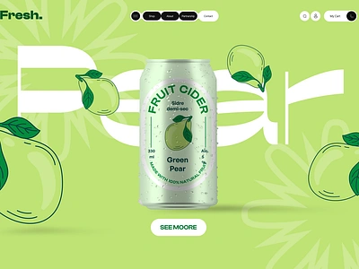 Fresh. FRUIT CIDER 3d branding ui