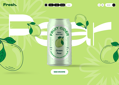 Fresh. FRUIT CIDER 3d branding ui