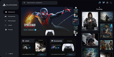 Play Station Dashboard ui