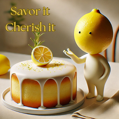 Savor it ,Cherish it baby branding cake cool design eat food graphic design illustration lemoncake lovely poster social media post tasty