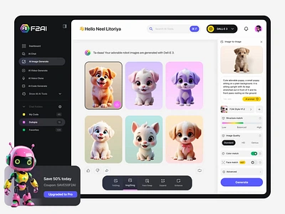 AI Image generator modern UI/UX 2025 ui design trends 3d ai ai image generator ui ai tools ui ai ui design artora chatgpt ui dashboard modern interface modern ui neel neel litoriya saloneel saloni ui ux web