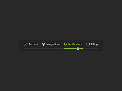 Tabs button dark dark mode darkmode dashboard figma header hover minimal navigation product design saas selected tab tab bar tabs ui ux web web design