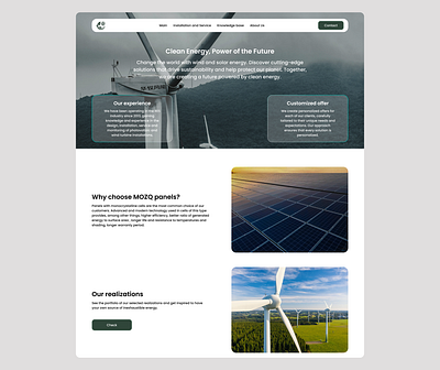 Synth Energy - Clean energy of the future company design desktop energy ui website