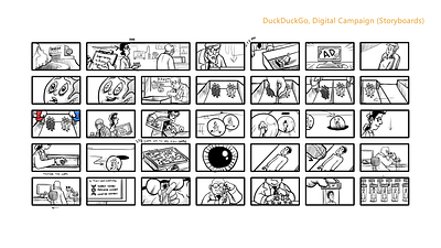 DuckDuckGo, Digital Campaign (Storyboards) branding graphic design illustration motion graphics social media storyboarding