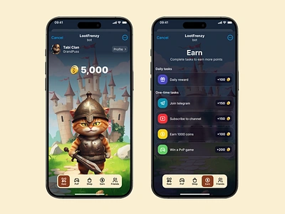 LootFrenzy - Telegram mini app cryptocurrency design illustration telegram ui uiux