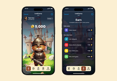 LootFrenzy - Telegram mini app cryptocurrency design illustration telegram ui uiux