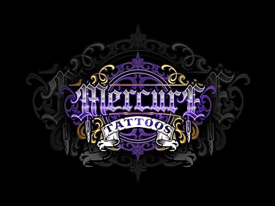 Blackletter Gothic Style Custom Logo for Mercure Tattoo Shop blackletter brandinglogo businessbrandlogo gothicfont logodesign logomaker luxurylogo procreate tattoo tattoofont tattooshop