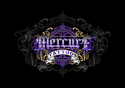 Blackletter Gothic Style Custom Logo for Mercure Tattoo Shop blackletter brandinglogo businessbrandlogo gothicfont logodesign logomaker luxurylogo procreate tattoo tattoofont tattooshop