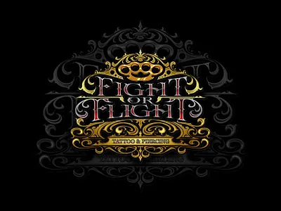 Blackletter Gothic Style Custom Logo for Fight or Flight Tattoo blackletter brandinglogo brixblackletter brixinktattoo font gothic logodesign logomaker luxurylogo tattologo tattoo tattooart