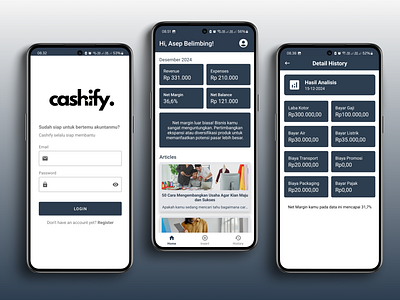 Cashify - Finance Mobile App android app cashify dashboard ekonomi finance finance mobile app history history page keuangan login login page m rafli kamal mobile money tracker rafli kamal