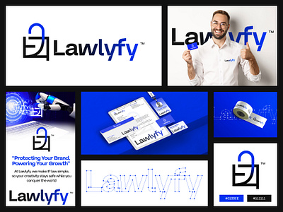 Lawlyfy - Modern Wordmark Logo For Digital Security & Law blue blue branding brand logo design branding copyright digital act digital security iconic logo law law logo lawlyfy logo design logoinspirations modern wordmark professional logo secure security trademark trademark logo wordmark logo