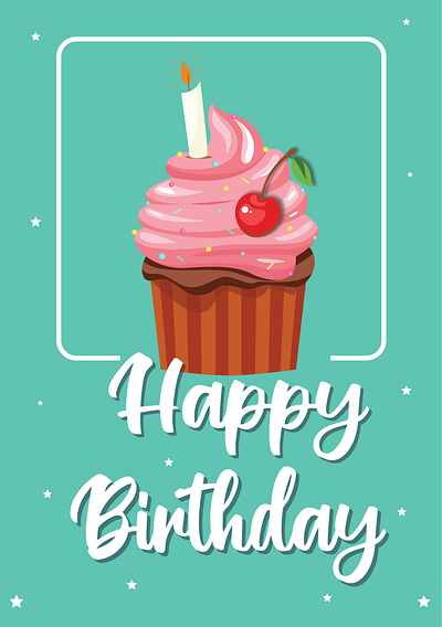 Cupcake birthday card - green elephant card co. birthday birthday card birthday card designs cards for birthday cards for everyone designs digital card designs digital cards e cards greeting cards greetings illustrated cards illustrations