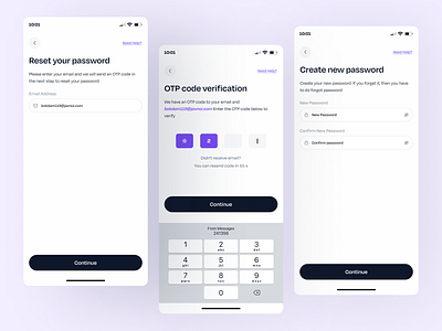 Minimal Forgot Password User Flow app design forgot password mobile app mobile app ui product design ui uidesign uiux user flow