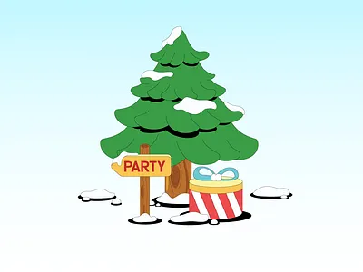 Christmas Tree, Gifts & Party cartoons illustration vector