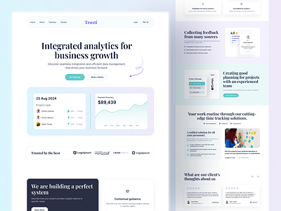 Business Growth Analytics Landing Page analytics best design business businessgrowth clean design cleandesign design landingpage minimaldesign moderndesign product design saas ui ui design uiuxdesign userinterface webdesign website