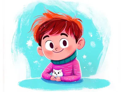Watercolor Cute Boy Character abrang boy illustration branding cartoon cartoon boy cartoon character cute design design character designer freelancer graphic design illustration illustration watercolor painting illustration watercolor watercolor style watercoloring winter background winter illustration