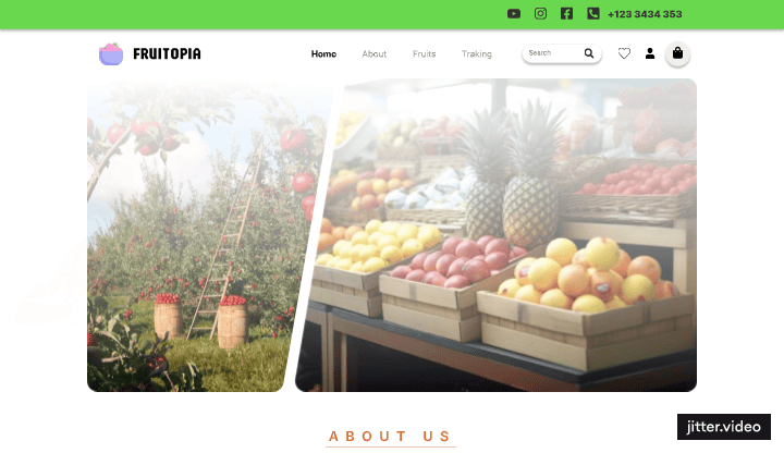 FRUITOPIA Fruits Web Design design fruitopia fruits he1a1 helal mr studio ui ux web