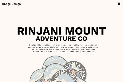 RINJANI MOUNT - BADGE DESIGN apparel design graphic design illustration logo sticker vintage illustration