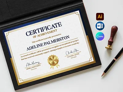 Certificate Template academic certificae achievement appreciation canva certificate canva template certificate completion certificate word templae