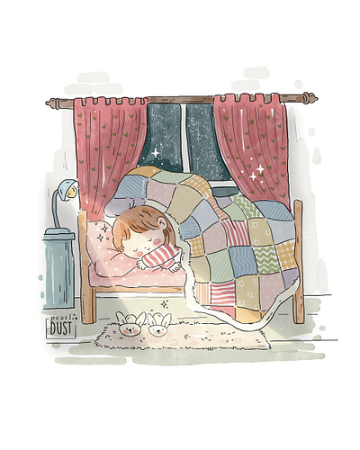 Cozy sheets and Warm beds childrens book illustration kids kids illustrator