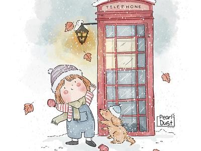 First Snow with Lulu and Freddy childrens book christmas christmas illustrations design first snow graphic design illustration illustrator kids kids illustrator procreate seasonal art seasonal drawings watercolour