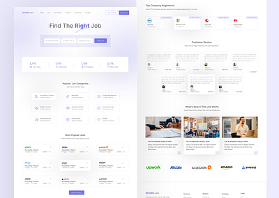 Job Portal Website Landing Page branding design job portal website landing page landing page ui ux