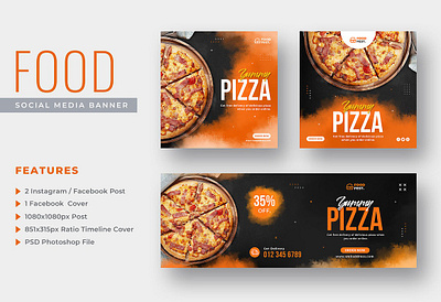 Food Instagram Post Facebook Cover banner banner ads facebook cover food food instagram post instagram post instagram story marketing post facebook cover promotion social media template web banner