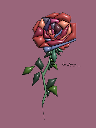 Geometric Art: Inflated Rose 3d geometric illustration illustrator