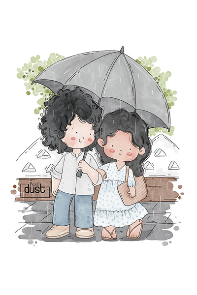 Us in Kandy chibi chibi style childrens book couple couple illustrations design graphic design illustration illustrator kids kids illustrator love