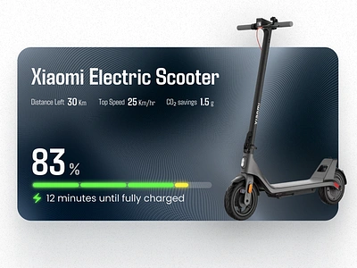 E-Scooter UI Card Design card carddesign electric scooter ui uicard