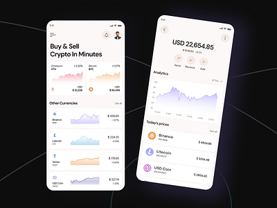 Crypto Trading Mobile App bitcoin blockchain crypto crypto app crypto currency crypto trading crypto trading app crypto wallet cryptocurrency ethereum exchange finance ios app mobile app trading ui ux