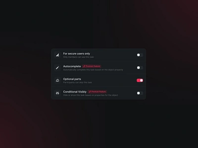 Dark Switch UI menu 2024 2025 clean dark darkui design dribbble figma happynewyear red toggle trend ui uidesign uiux