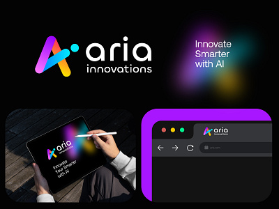 aria innovation ai logo ai logo design branding fintech logo gradient logo innovation logo logo logo design modern logo recharge saas logo science logo smart logo tech logo technology logo visual identity website logo