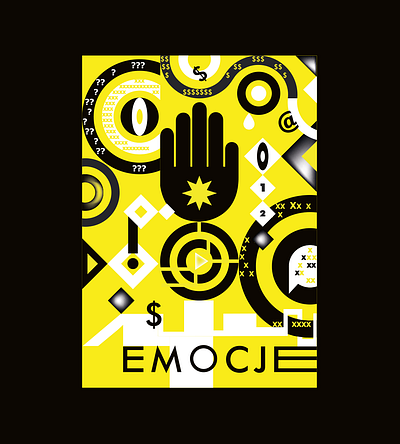 Emotions Poster ✻ belcdesign black emotions geometric illustration patrykbelc poster posterdesign print vectorgraphic yellow