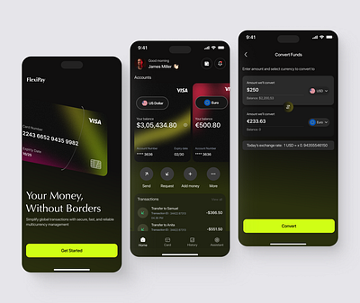 FlexiPay - Mobile Finance App app design banking app credit card design digital banking app finance finance app fintech app fintech design interface mobile app mobile application mobile finance app mobileapp money management product design ui uiux uiux design ux