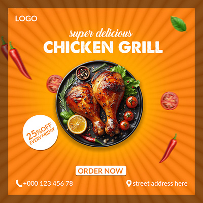 FOOD SOCIAL MEDIA POST DESIGN. chicken social media post design flyer food design food social media post design testaurant