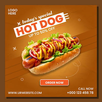 FOOD SOCIAL MEDIA POST DESIGN. flyer design food design food social media post desifn hot dog social media post design menu design