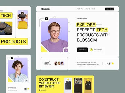 Website for a Technology Company ✦ Blossom design interface product service startup ui ux web website