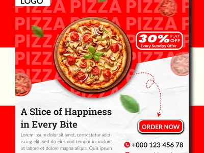 PIZZA SOCIAL MEDIA POST DESIGN. food design pizza design pizza social media post design