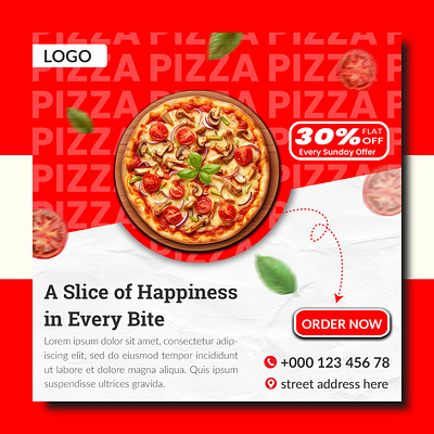 PIZZA SOCIAL MEDIA POST DESIGN. food design pizza design pizza social media post design